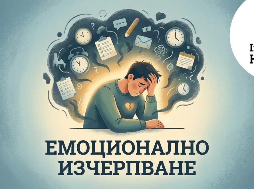 Емоционално изчерпване – илюстрация на психическа умора, стрес и претоварване, психологично консултиране в Integra House