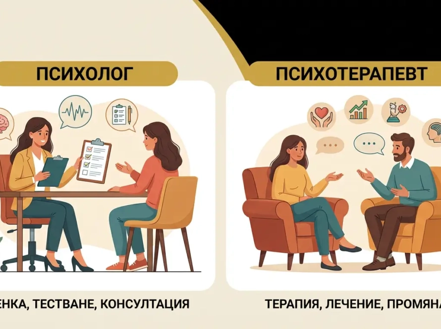 Разлика между психолог, психотерапевт и психиатър – илюстрация на консултация и психотерапия в Integra House